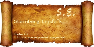 Sternberg Ernák névjegykártya